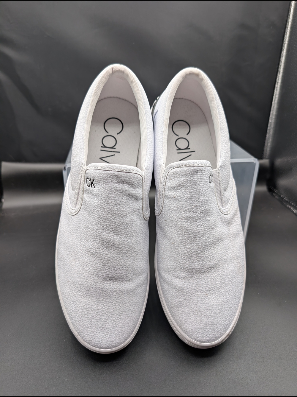 Calvin Klein Men's White Slip-On Casual Sneakers